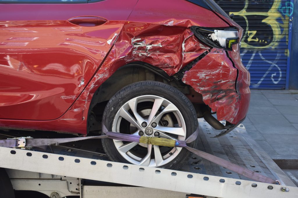 Damaged car after accident